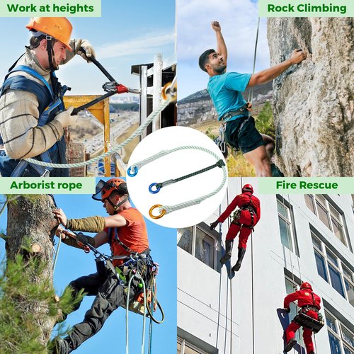 6mm Prusik Loop Cord, Polyester Auxiliary Rope 8kN, Zero-Slip Grip for Climbing, Arborist, Rescue, Tree Work & Caving 19.7inch