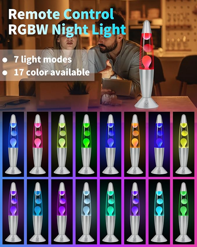 16 Inch Large LED Liquid Motion Lamps with Remote Control, 17 Color Changing Lamp LED Night Light Table Mood Lamp for Living Room Bedroom Office, Christmas Holiday Birthday Gifts for Adults Boys Girls