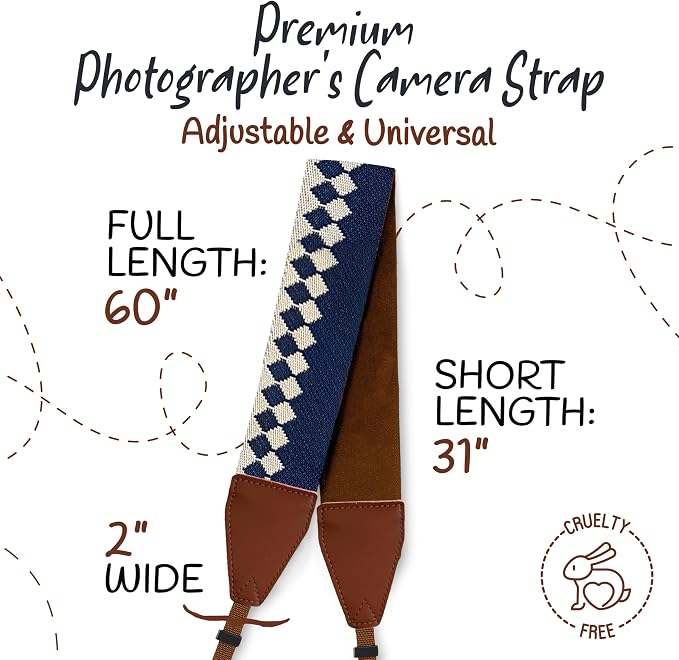 Art Tribute Camera Strap For Photographers Padded Universal Fit Neck Shoulder &