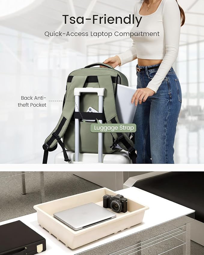 LOVEVOOK 40L Travel Backpack for Women Men, Airline Approved Carry On Luggage