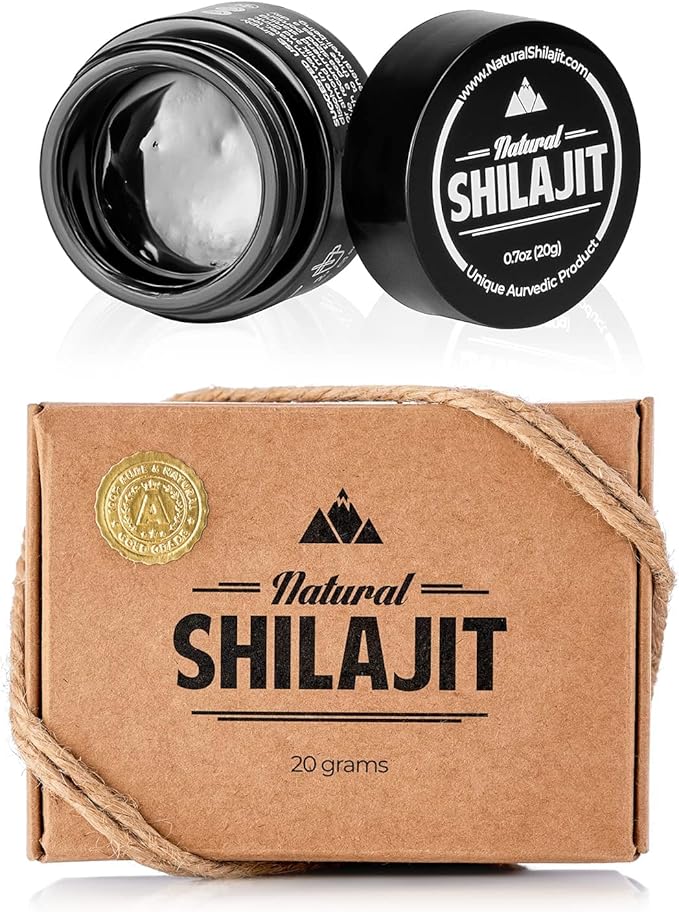 NATURAL SHILAJIT Resin 20G, Shilajit Honey Sticks 30 Count Capsules 60 Count