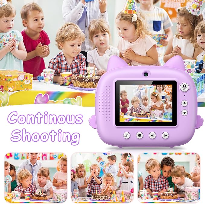 Kids Camera Instant Print, 3.0" HD Screen Kids Instant Cameras, Christmas