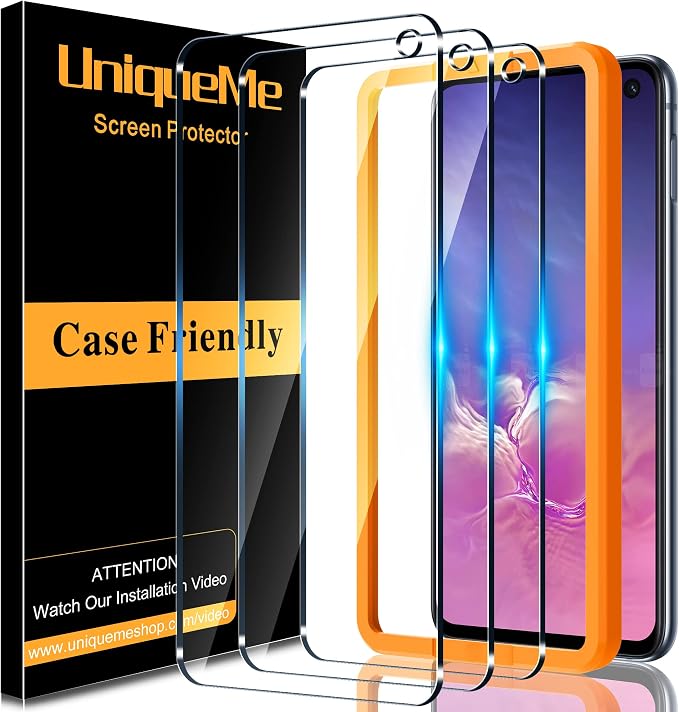 UniqueMe [3 Pack for Samsung Galaxy S10e Screen Protector, Tempered Glass 9H