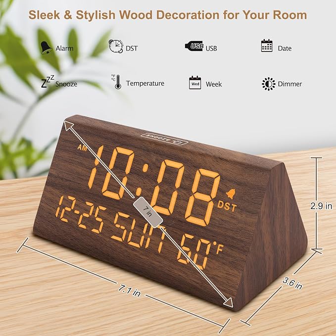 DreamSky Digital Alarm Clock for Bedrooms