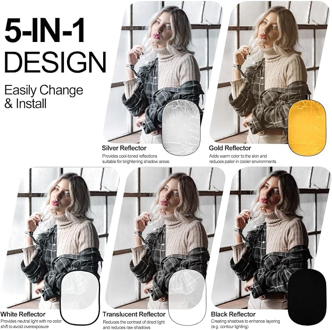 EMART 24'' x 36'' 5 in 1 Photo Collapsible Photography Reflector