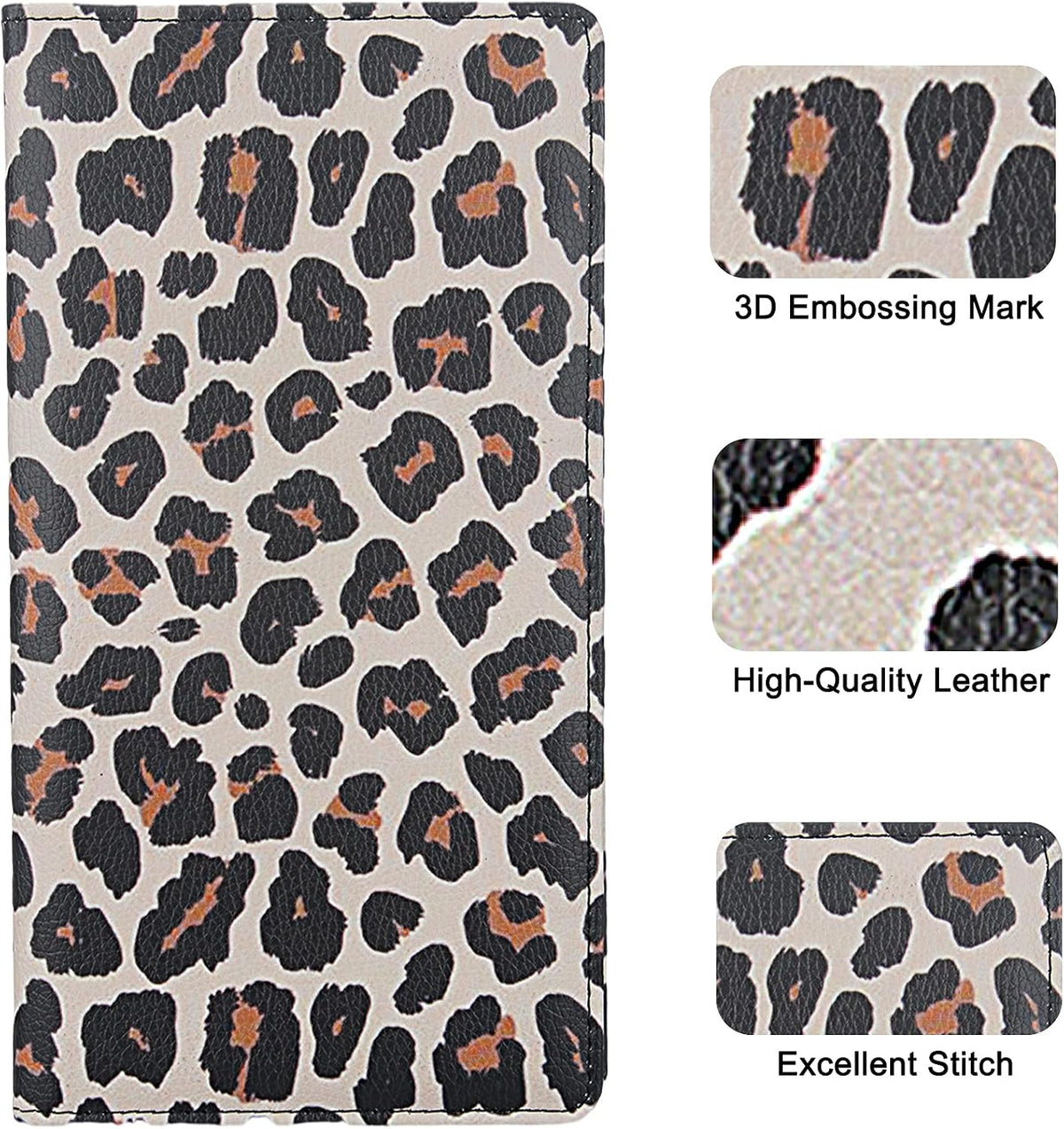 LumiMokki Premium Car Registration & Insurance Card Holder, Leopard