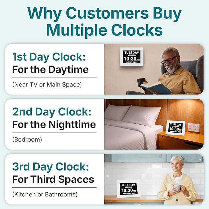 American Lifetime New 2026 Dementia Clock Large Digital Clock