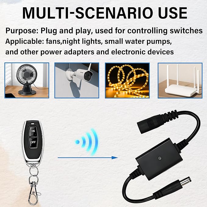DC 3.6V-24V 5V Wireless Remote Control Switch 5.5 mm x 2.5 mm Plug 2
