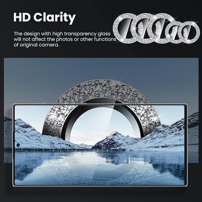 Tensea (3+2PCS for Samsung Galaxy S23 Ultra 5G Camera Lens Protector, 9H