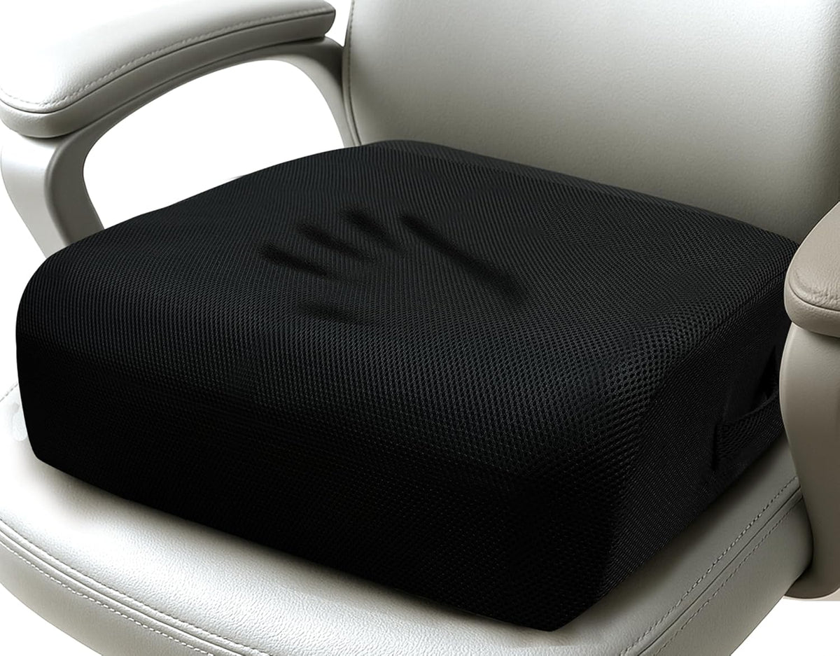Office Chair Booster Cushion — 6-Inch Extra-Thick Height Increase Seat Pad with Dual-Layer Foam & Non-Slip Bottom