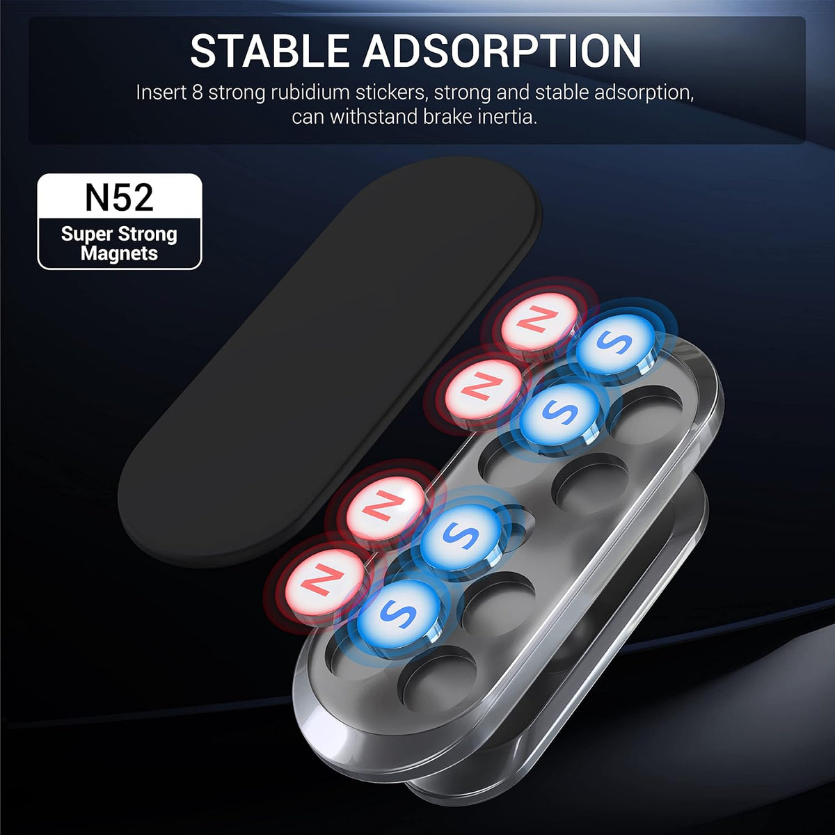 TT&C 2-Pack N52 Magnetic Phone Mount for Car Dashboard