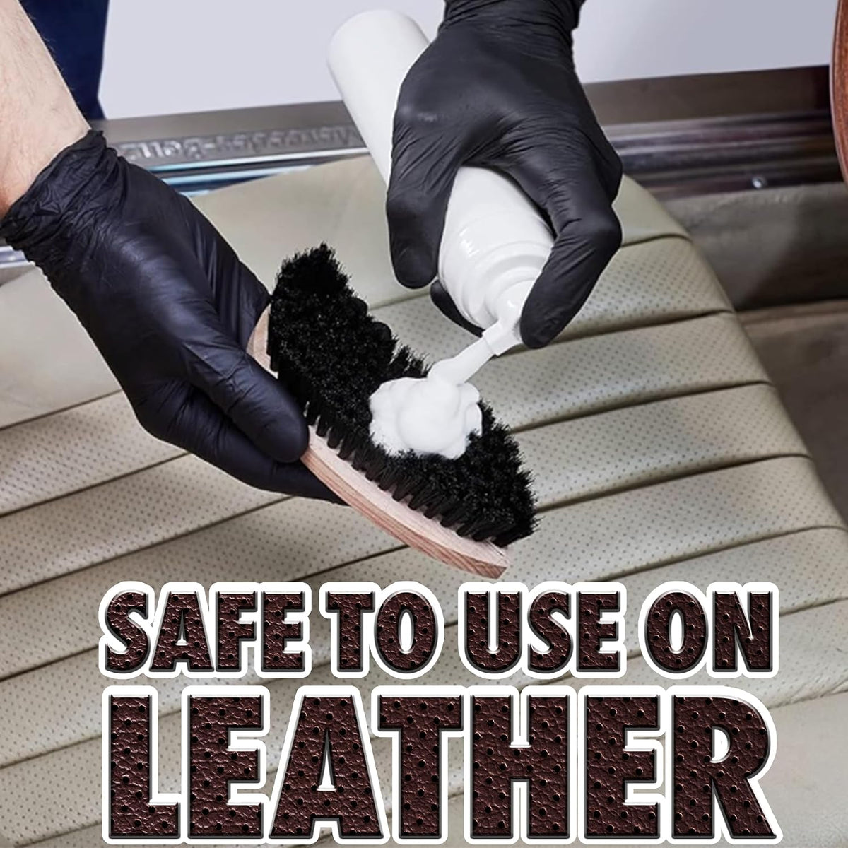 SONAX Textile & Leather Brush | Professional Interior Cleaning Brush for Fabric Upholstery Alcantara & Leather Surfaces | Durable, Ergonomic Car Detailing Tool | 416741