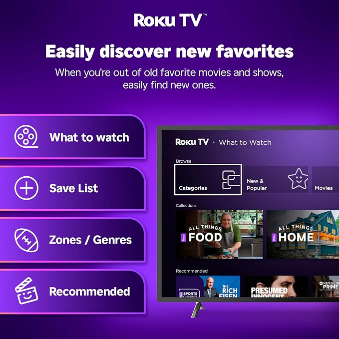 Hisense 43-Inch Class A4 Series FHD 1080p Smart Roku TV with Alexa Compatibility (43A4NR) - Dolby Audio, Slim Bezel Design, Google Assistant