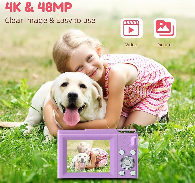 Digital Camera, FHD 4K Digital Point and Shoot Camera