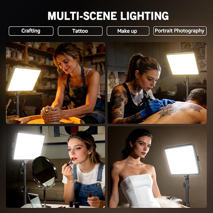 NiceVeedi 25W Photography Lighting, 2900-7000K Dimmable Ring Light