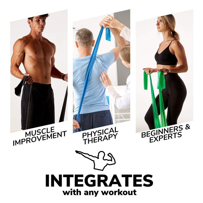 Resistance Bands for Working Out | 7Ft Long Resistance Bands |Super Exercise Bands with Carry Pouch and Door Anchor I Latex Free Workout Bands Including an Exclusive Workout App and E-Book
