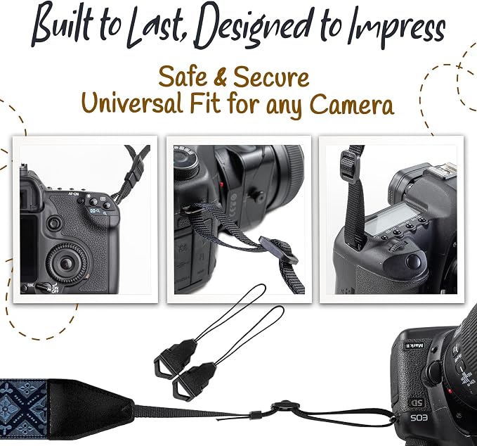 Art Tribute Camera Strap For Photographers Padded Universal Fit Neck Shoulder &