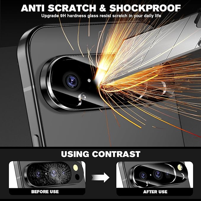 3 Pack for Google Pixel 10 Pro XL Camera Lens Protector, Tempered Glass 9