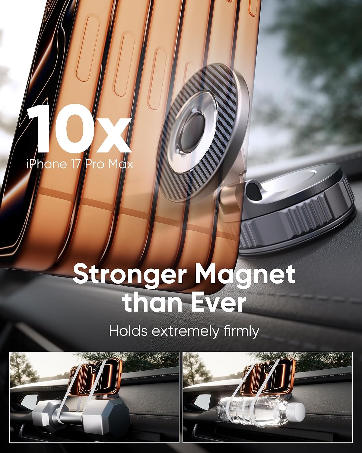 NKNZLY Vacuum Magnetic Car Phone Holder, 360° Adjustable MagSafe Car Mount