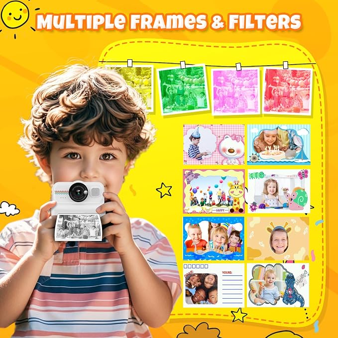 HiMont Kids Instant Print Camera, 1080P HD Kids Camera Instant Print