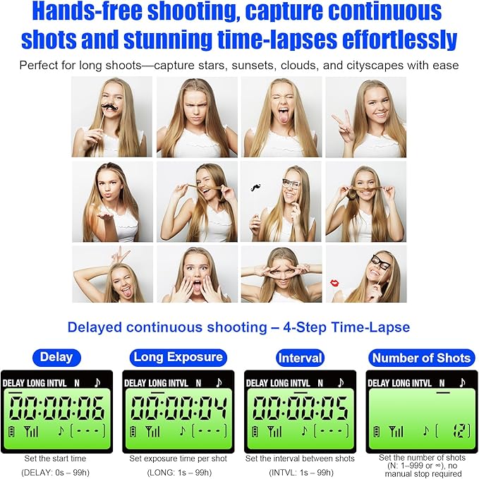 for Nikon Cameras Wireless Rechargeable Timer Shutter Release Remote Control
