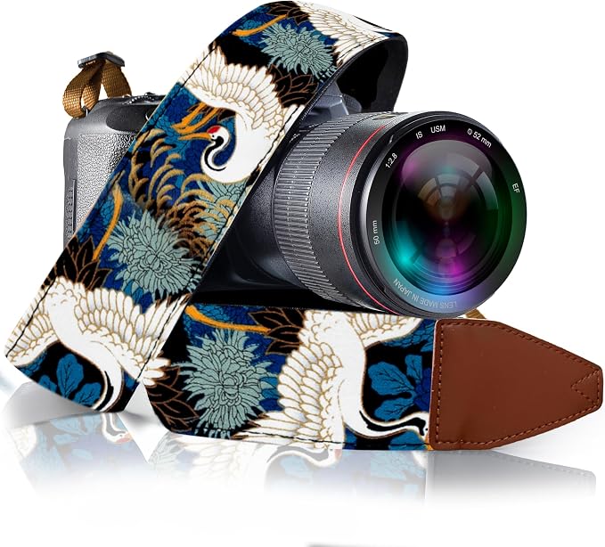 Art Tribute Camera Strap, Vintage Embroidered Neck Shoulder & Crossbody Camera