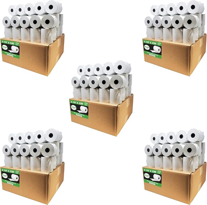 Phenol Free Thermal Paper 3 1/8 x 230 Receipt Rolls fits all Clover POS Cash