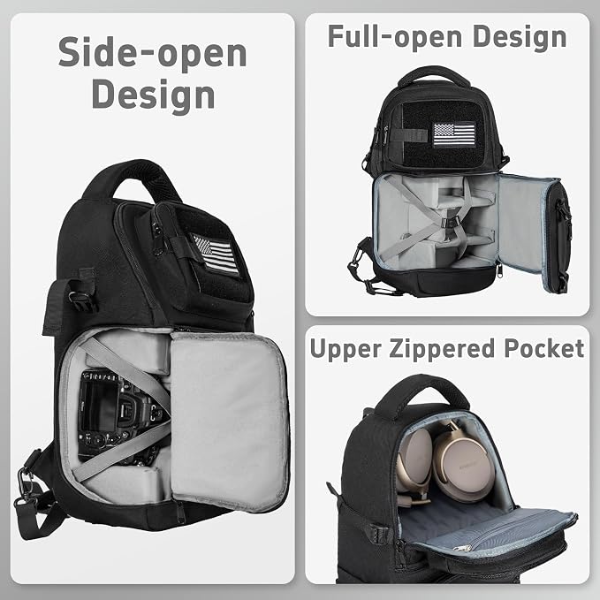 TORIBIO Camera Sling Bag Backpack, DSLR/SLR/Mirrorless Camera Bag