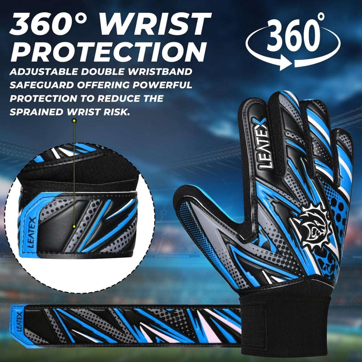 Regine Switzerland Youth Soccer Goalie Gloves - Strong Grip & Breathable Design for Kids, Adjustable Wrist Strap