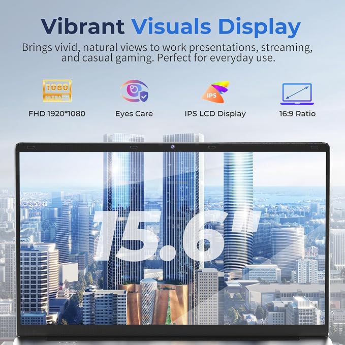 2026 Flagship 15.6" Business Laptop Computer, 16GB RAM 1TB SSD, Core i5-7Y54(Up to 3.2GHz), Windows 11 Pro, Office 365, Fan Cooling, 2-Year Warranty, Portable Traditional Lap Top for Students & Work
