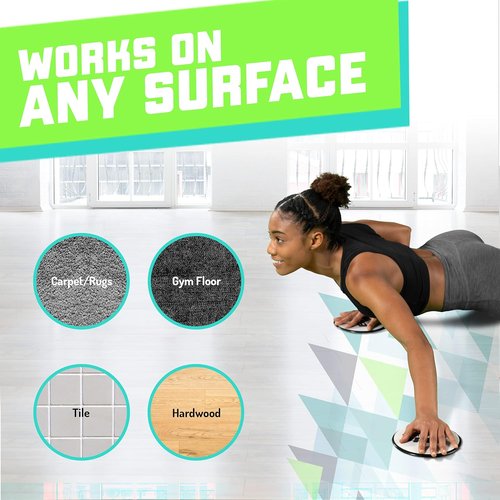 Elite Sportz Core Sliders - Dual-Sided Gliding Discs for Full Body Workouts | Pack of 2, Compact Design