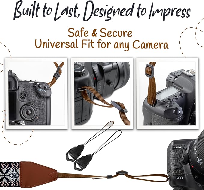 Art Tribute Camera Strap For Photographers Padded Universal Fit Neck Shoulder &