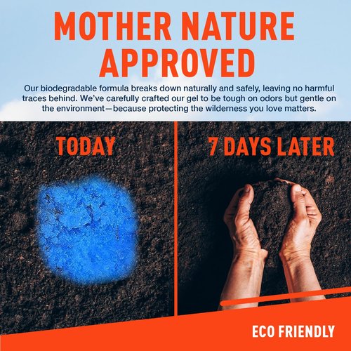 Firebelly Outfitters Portable Toilet Powder – Poo Gel for Camping & Hiking, Urine & Feces Solidifying Gel, Deodorizing & Absorbent Powder for Emergency Toilet Waste Treatment (60 Packets)