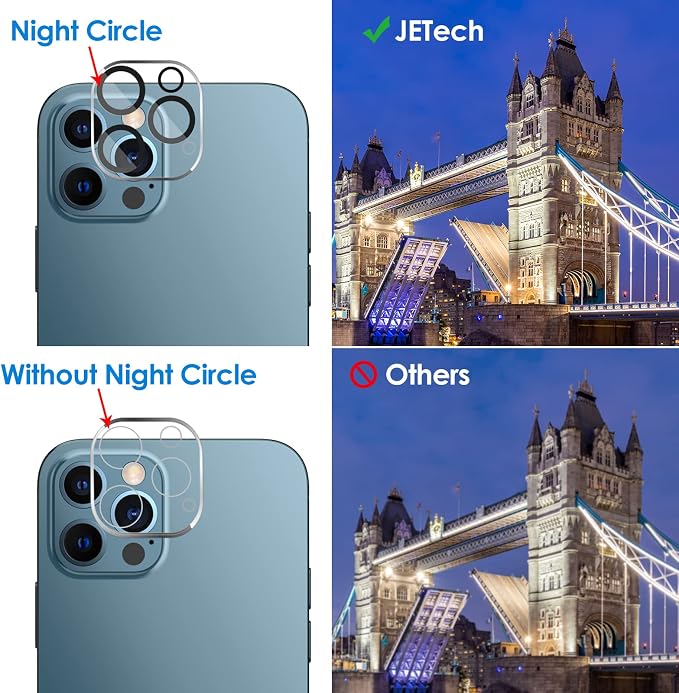 JETech Camera Lens Protector for iPhone 12 Pro 6.1-Inch, 9H Tempered Glass