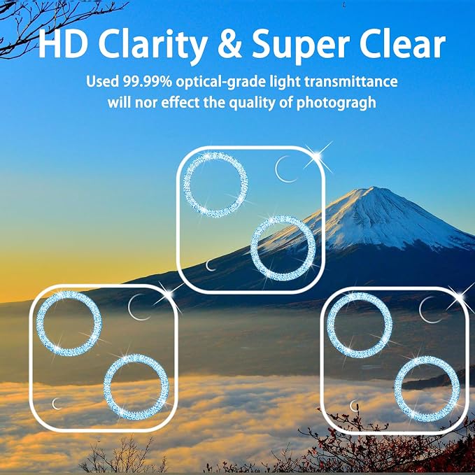 【3 Pack】Dengduoduo Tempered Glass Camera Lens Protector
