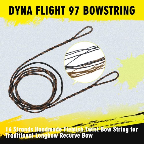 LWANO D97 Flemish Twist Bow String - Handmade Fast Flight 16 Strands | 54-70in Replacement for Longbow & Recurve Bow