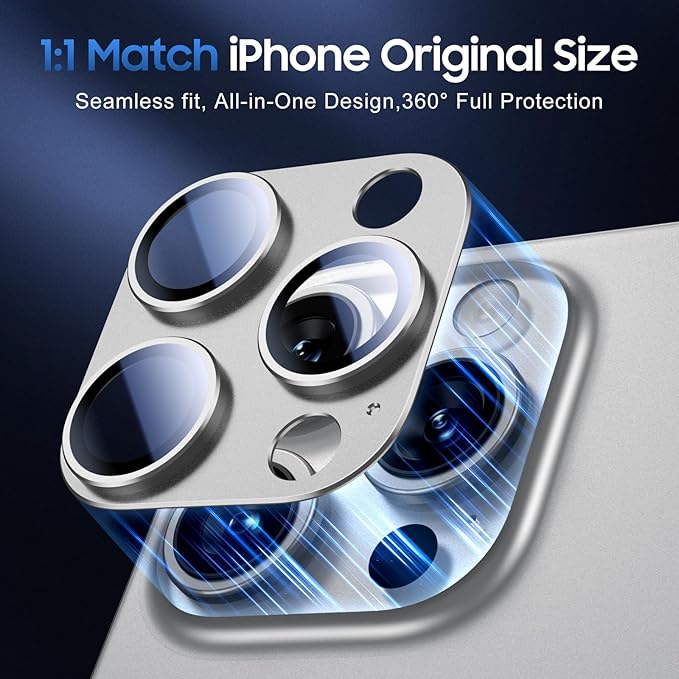 UniqueMe for 3 Pack iPhone 15 Pro/iPhone 15 Pro Max Camera Lens Protector