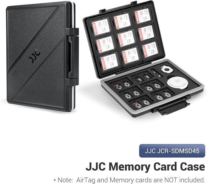 JJC 45 Slots Memory Card Case for 30 Micro SD and 15 SD Cards