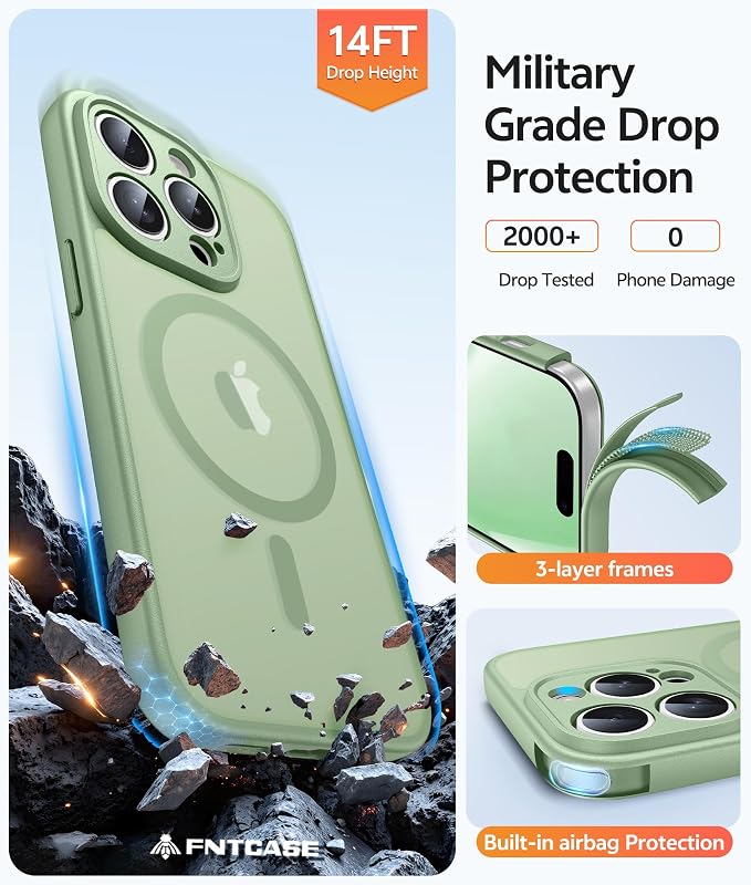 FNTCASE for iPhone 14 Pro Case: Translucent Matte Cases