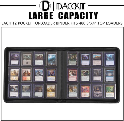 D DACCKIT Top Loader Binder - 12 Pocket Fits 480 Cards | Asakusa Green for Trading & Sports Cards