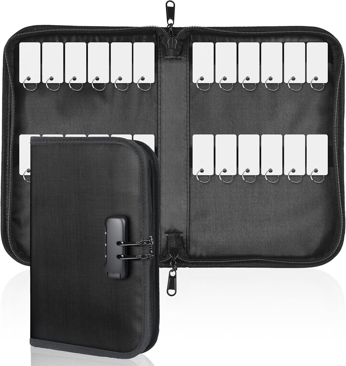 Uniclife 54-Hook Portable Key Organizer,Zippered Key Case for Offices