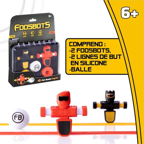 Fat Brain Toys Foosbots On The Go - Tabletop Trickshot Game for 2 Players | Fun Soccer Toy for Kids 6+