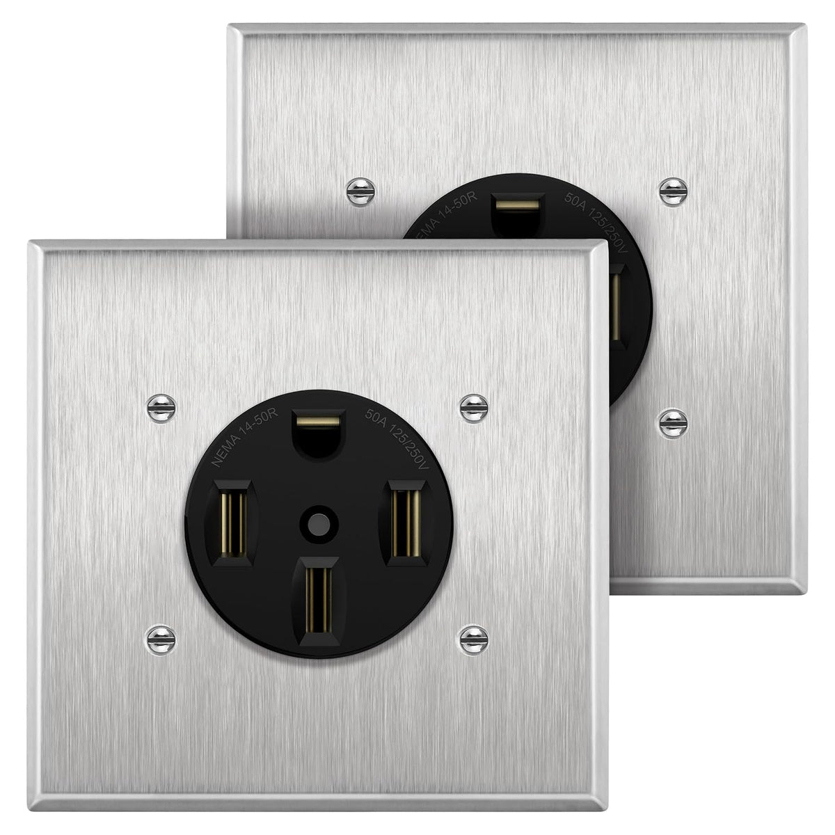 ENERLITES 50A RV Power Outlet Box, NEMA 14-50R, Black