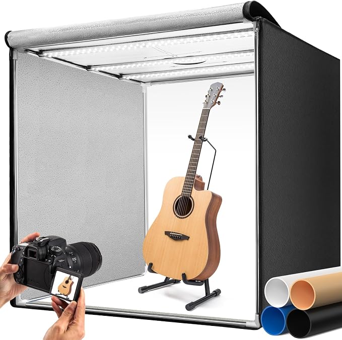 DUCLUS Light Box Photography 39×39 inch, 210 LED Large Photo Light Box
