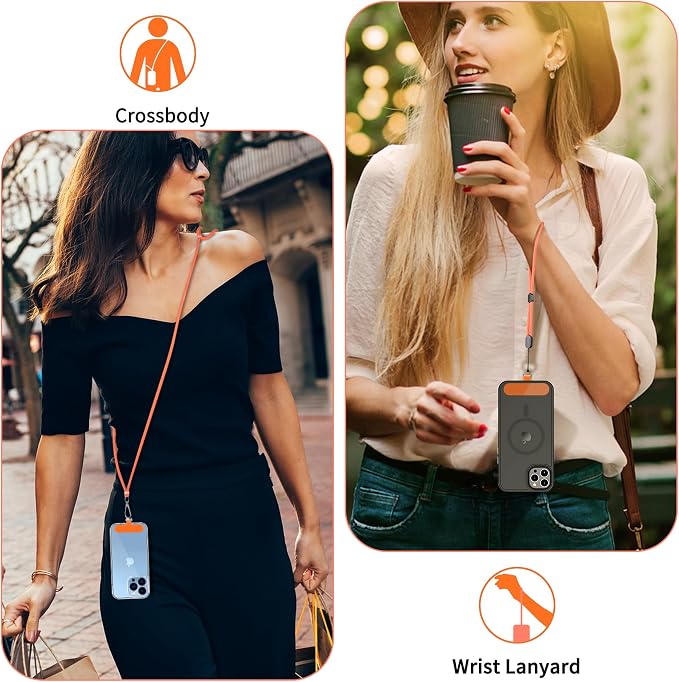 CACOE Phone Lanyard 2 Pcs-1 Pcs Adjustable Neck Strap, 2 Pads, Universal
