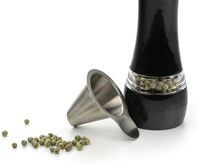 RSVP International Endurance Collection Kitchen Spice Jar/Oil Bottle Funnel, Stainless Steel and Dishwasher Safe, Angled Spout