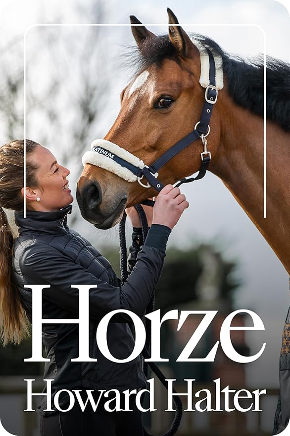 HORZE Howard Soft Fleece Padded Adjustable Polyester Horse Halter - Peacoat Dark Blue - Cob