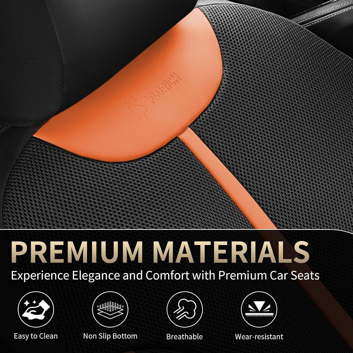 Seat Covers, Car Seat Covers Full Set, Black&Brown Seat Covers for Cars 5 Seats, Breathable Car Seat Protector, Front and Rear Car Seat Cushion, Automotive Seat Covers Universal Fit for Most Cars SUV