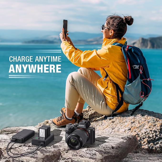 FirstPower NP-FW50 Battery 2-Pack and USB Dual Charger Compatible