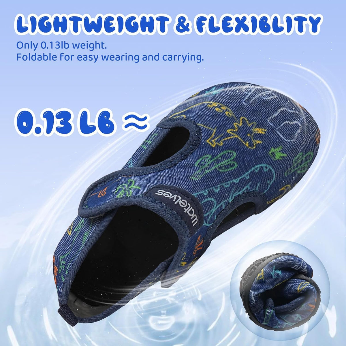 WateLves Kids Water Shoes - Non-Slip Quick Dry Aqua Socks for Toddlers | Ideal for Beach & Swim